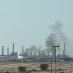 FILE PHOTO: Smoke Rises From A Fire At The Aramco Refinery South Of Riyadh