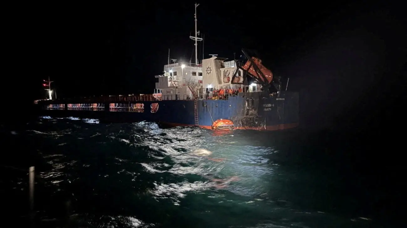 NATO Boosts Black Sea Surveillance After Deadly Drone Attacks on Ships 1 A View Shows A Vessel That Was Hit By A Drone In The Black Sea