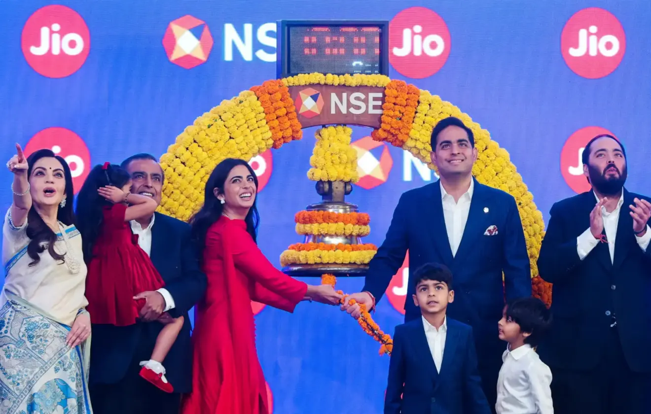 Jio Platforms Shares Jump 21% in Mumbai Debut, Making It India’s Second-Largest Company